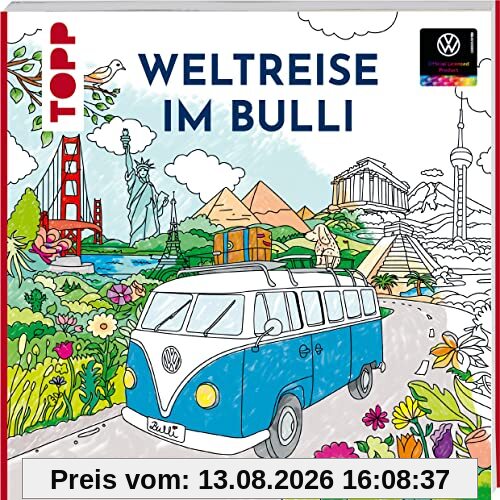Colorful World - Weltreise im Bulli: Das offizielle Ausmalbuch mit dem kultigen VW-Bus