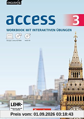 English G Access - Allgemeine Ausgabe: Band 3: 7. Schuljahr - Workbook mit CD-ROM und Audio-CD: Mit interaktiven Übungen