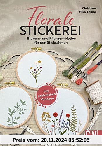 Stickbuch – Florale Stickerei: Stickmotive/Stickmuster von @mama_stickt für Blumen- und Pflanzen-Motive für den Stickrah