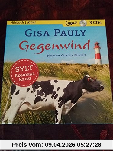 Gegenwind, Sylt Regional Krimi, Hörbuch, ungekürzte Fassung 3 mp3 CDs