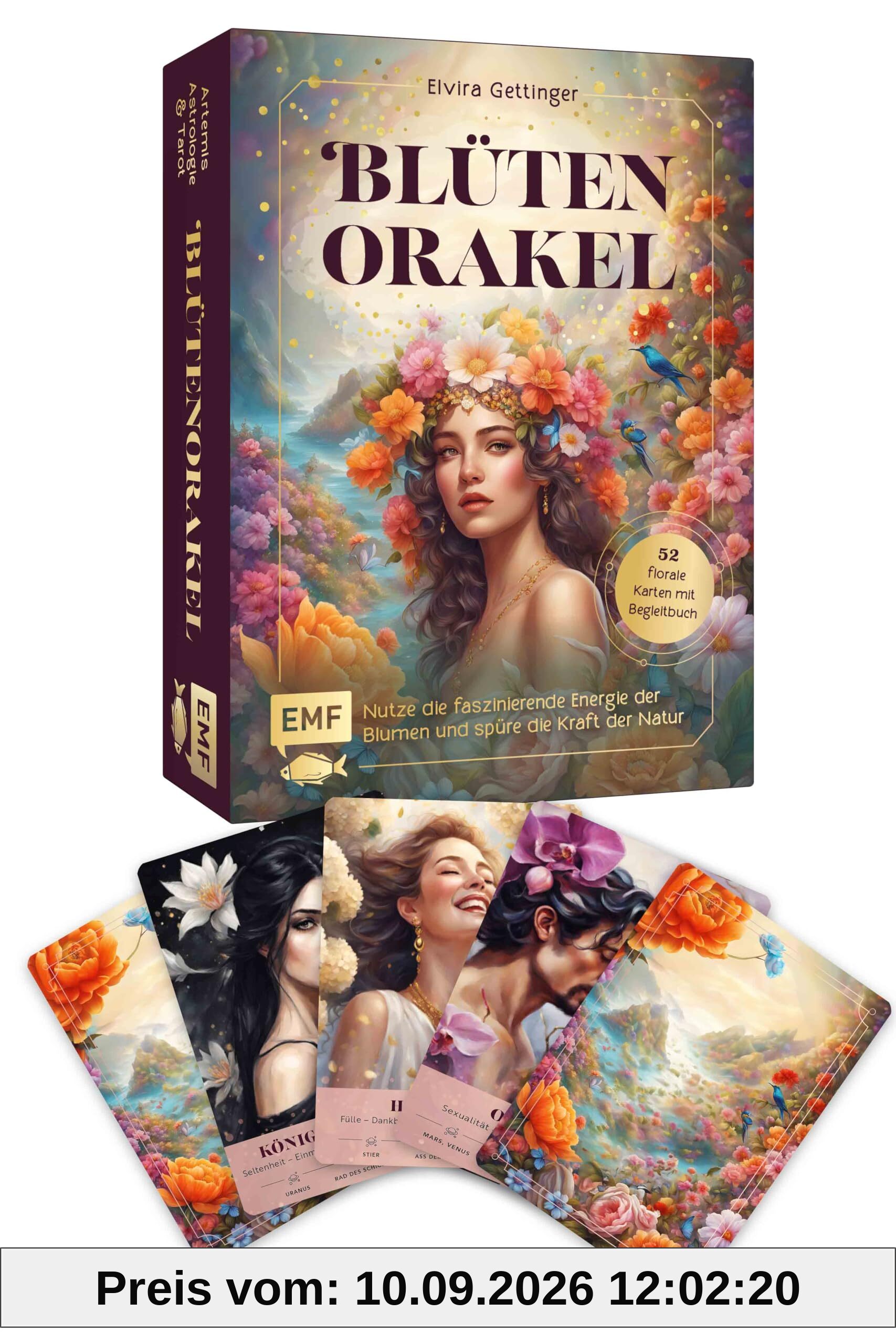 Orakel-Karten-Set: Blütenorakel | Nutze die faszinierende Energie der Blumen und spüre die Kraft der Natur: 52 florale Botschaften mit Begleitbuch: Spirituelle Weisheiten, Astrologie und Tarot