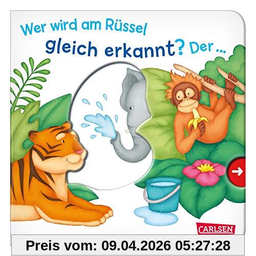 Wer wird am Rüssel gleich erkannt? Der ... Elefant! - Großausgabe - ab 18 Monaten: Mein erster Reime-Bilder-Spaß mit Schieber: Zootiere