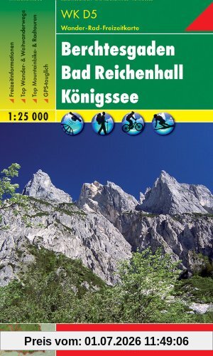Freytag-Berndt und Artaria Kg Freytag Berndt Wanderkarten, Wkd 5, Berchtesgadener Land - Berchtesgaden - Bad Reichenhall - Königssee, Gps - Maßstab 1, 25 000