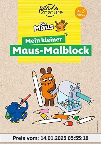 Mein kleiner Maus-Malblock | Für Kinder ab 3 Jahren | Die Sendung mit der Maus: pen2nature • 100% Recyclingpapier • klim