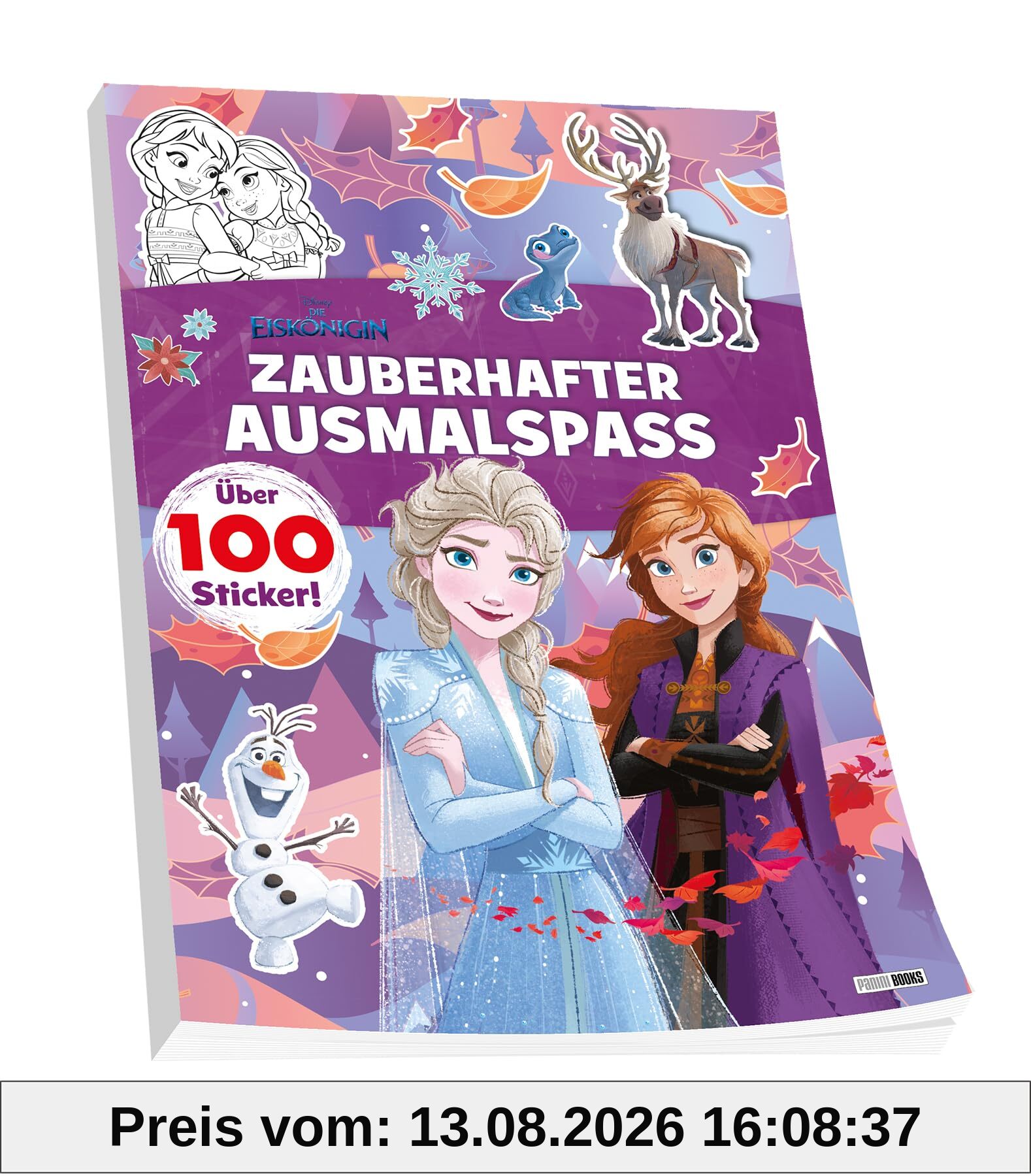 Disney Die Eiskönigin: Zauberhafter Ausmalspaß: Malblock (vierfarbig) mit über 100 Stickern