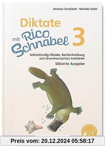 Diktate mit Rico Schnabel, Klasse 3 - silbierte Ausgabe: Selbstständig Diktate, Rechtschreibung und Grundwortschatz trai