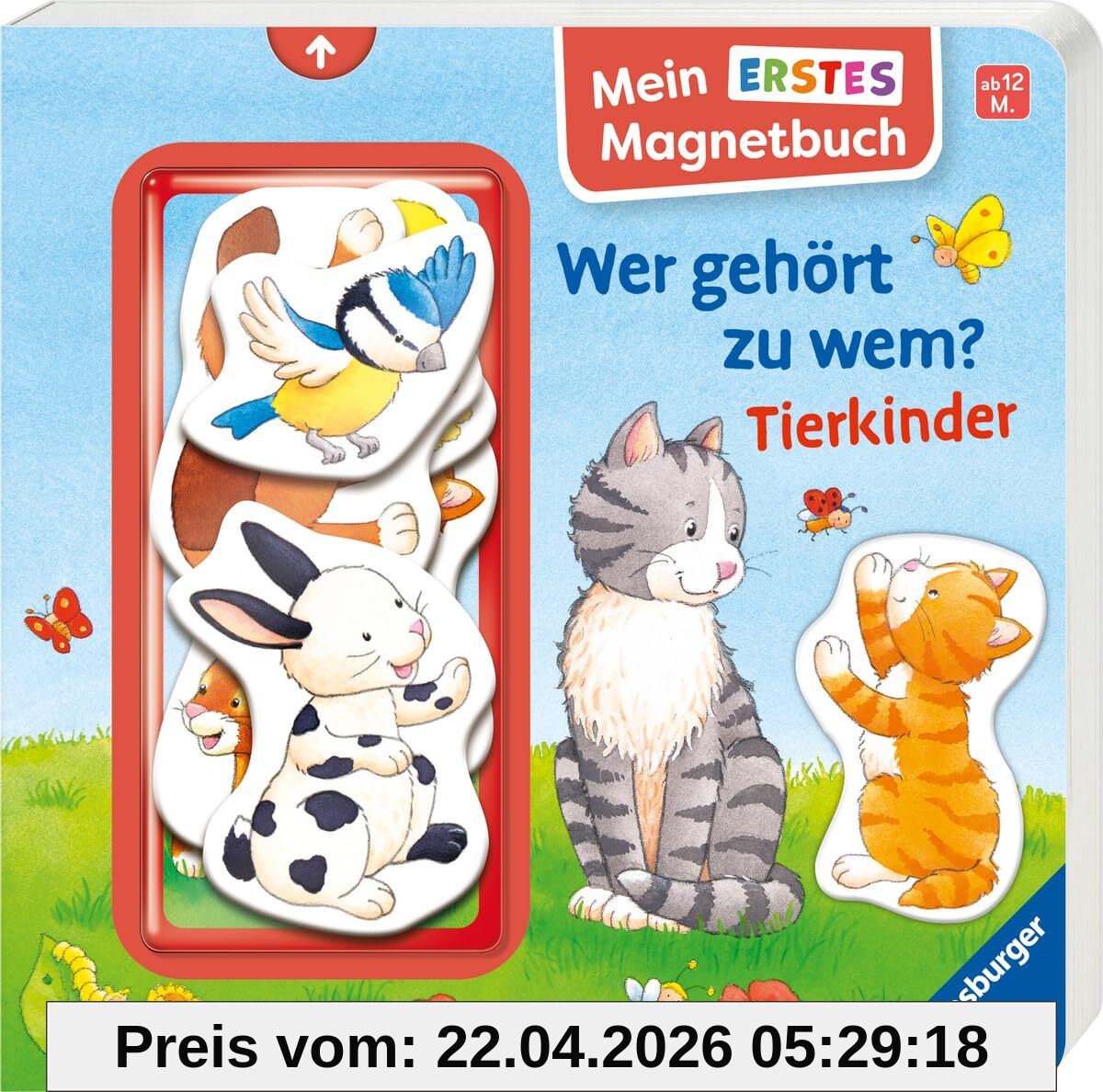 Mein erstes Magnetbuch: Wer gehört zu wem? Tierkinder - Magnet-Spielbuch ab 12 Monaten, Kinderbuch ab 1 Jahr