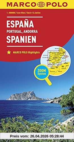 MARCO POLO Länderkarte Spanien, Portugal 1:800 000 (MARCO POLO Länderkarten)