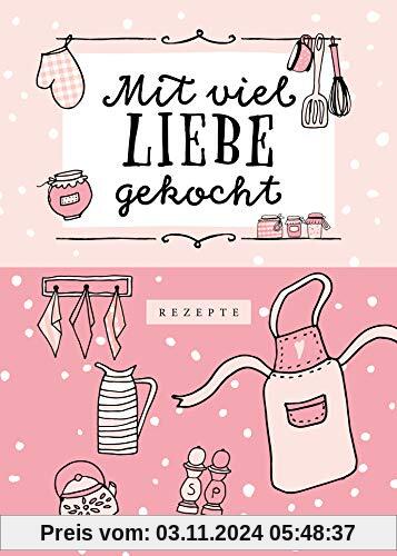 Rezeptbuch zum Selberschreiben in rosa: Kochbuch Selbstschreiben | Rezeptsammlung für 50 Rezepte & 6 Menüs | DIY Rezepts