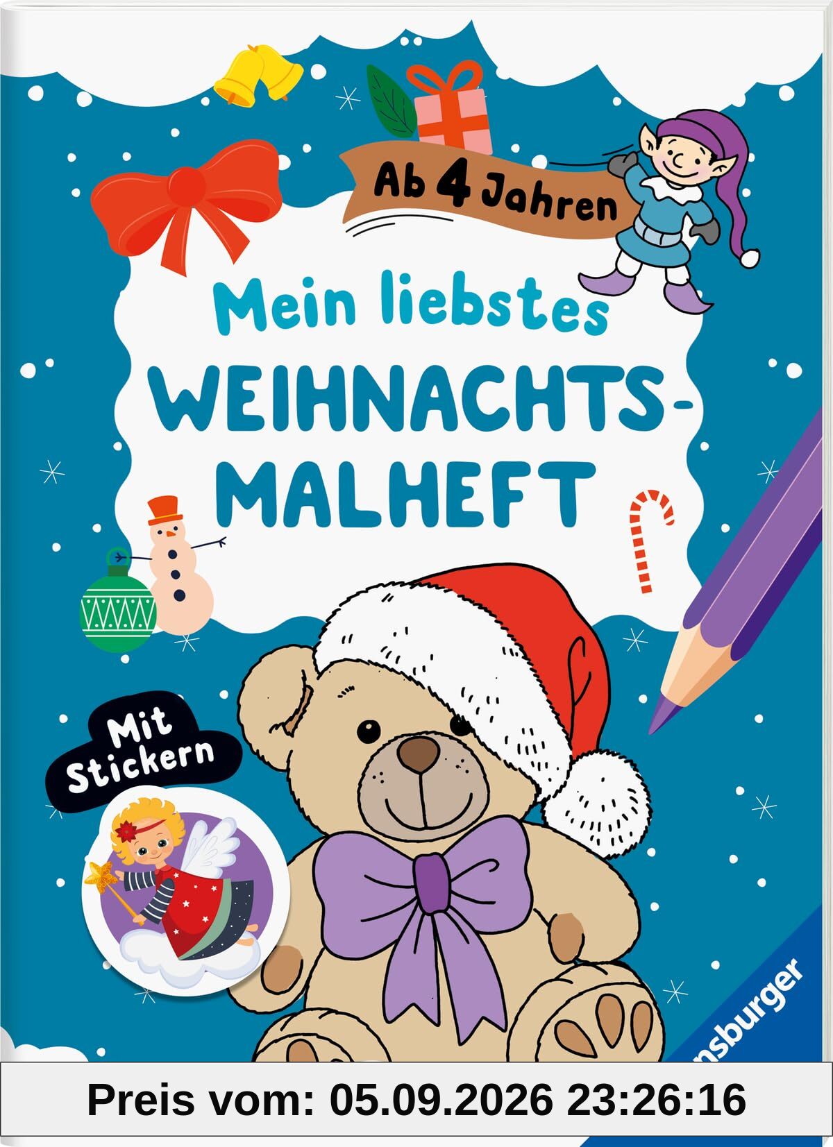 Mein liebstes Weihnachtsmalheft mit Stickern ab 4