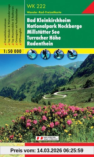 Freytag-Berndt und Artaria Kg Freytag Berndt Wanderkarten, Wk 222, Bad Kleinkirchheim - Nationalpark Nockberge - Millstätter See - Turracher Höhe - Radenthein - Maßstab 1,