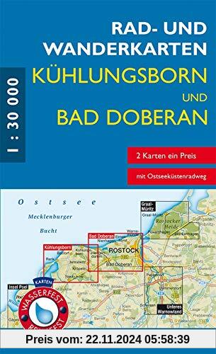 RWK-Set Kühlungsborn - Bad Doberan: Mit den Karten: „Rerik, Kühlungsborn“ und „Bad Doberan, Warnemünde“. Maßstab 1:30.00