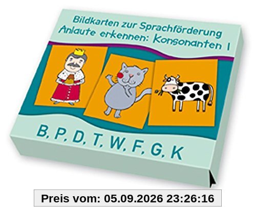 Anlaute erkennen: Konsonanten 1: B, P, D, T, W, F, G, K (Bildkarten zur Sprachförderung)