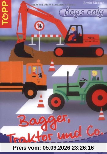 Bagger, Traktor und co: Fensterbilder aus Papier