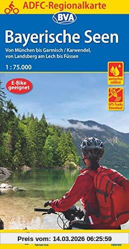 Allgemeiner Deutscher Fahrrad-Club e.V. (Adfc) Adfc-Regionalkarte Bayerische Seen, 1, 75.000, Reiß- Und Wetterfest, Gps-Tracks Download, Von München Bis Garmisch/Karwendel, Von Landsberg Am Lech