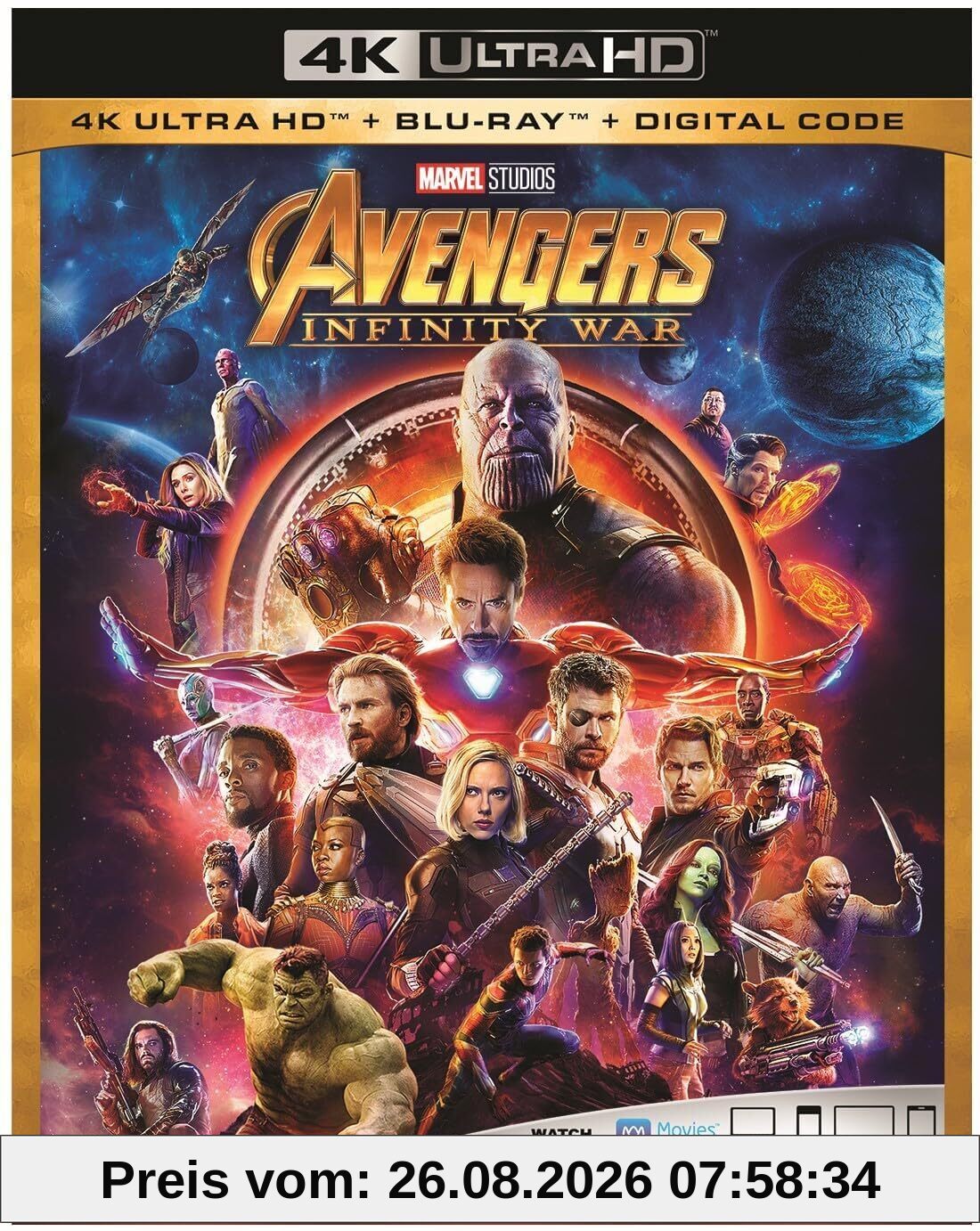 Avengers Infinity War 4K Ultra HD + Blu Ray + Digital Code [Blu-ray]