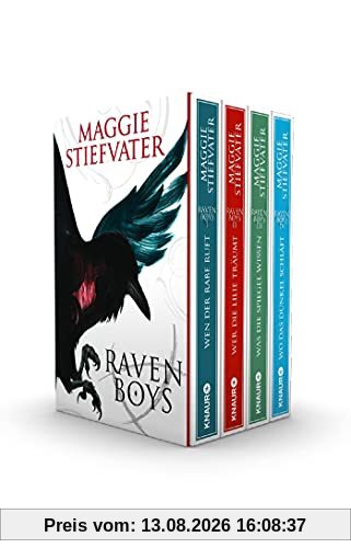 Die Raven-Boys-Reihe: Alle 4 Bände im Schuber: Wen der Rabe ruft / Wer die Lilie träumt / Was die Spiegel wissen / Wo das Dunkel schläft