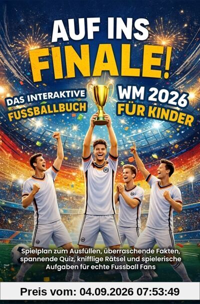 Auf ins Finale ! : Das interaktive WM 2026 Fußballbuch für Kinder : Spielplan zum Ausfüllen, überraschende Fakten, spannende Quiz, knifflige Rätsel und...