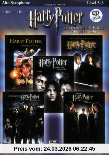 Harry Potter Movies 1-5, w. Audio-CD, for Alto Saxophone (Harry Potter Instrumental Solos (Movies 1-5): Level 2-3)