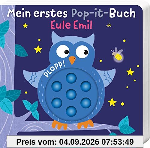 Mein erstes Pop-it-Buch – Eule Emil: Plopp! | Ein erstes Spielbuch für kleine Kinder ab 18 Monaten