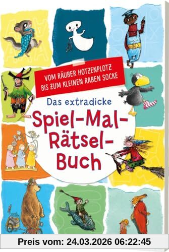 Das extradicke Spiel-Mal-Rätsel-Buch: Vom Räuber Hotzenplotz bis zum kleinen Raben Socke