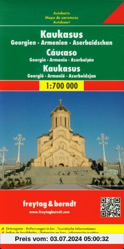 Freytag Berndt Autokarten, Kaukasus - Georgien - Armenien - Aserbaidschan -Maßstab 1:700.000