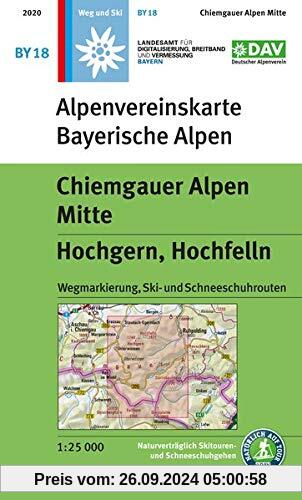 Chiemgauer Alpen, Mitte - Hochgern, Hochfelln: Wegmarkierung, Ski- und Schneeschuhrouten (Alpenvereinskarten)