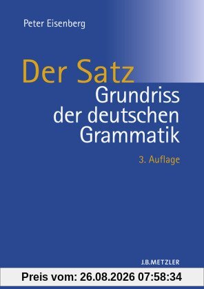Peter Eisenberg Grundriss Der Deutschen Grammatik 2, Der Satz, Bd 2