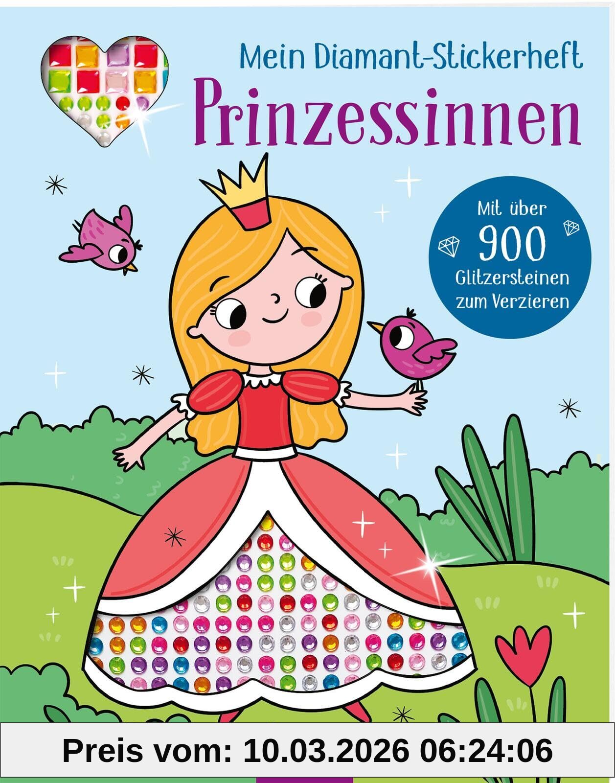 unbekannt Mein Diamant-Stickerheft – Prinzessinnen, Mit über 900 Glitzersteinen Zum Verzieren | Diamond Painting Als Stickerbuch