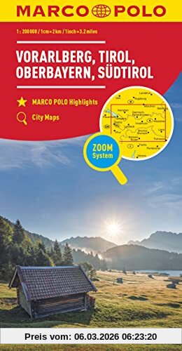 Mairdumont GmbH & Co. Kg Marco Polo Regionalkarte Österreich Blatt 03 Vorarlberg, Tirol, 1, 200 000 - Mit Oberbayern, Südtirol (Marco Polo Karten 1, 200.000)