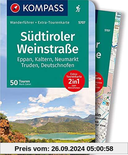 KOMPASS Wanderführer Südtiroler Weinstraße: Wanderführer mit Extra-Tourenkarte 1:35.000, 50 Touren, GPX-Daten zum Downlo