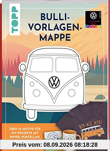 VW Vorlagenmappe Bulli. Die offizielle kreative Vorlagensammlung mit dem kultigen VW-Bus: 8 Vorlagenbogen