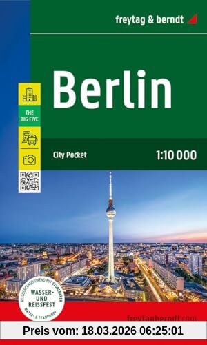 Berlin, Stadtplan 1, 10.000, Freytag & Berndt, City Pocket, Innenstadtplan, Wasserfest Und Reißfest (freytag & Berndt Stadtpläne)