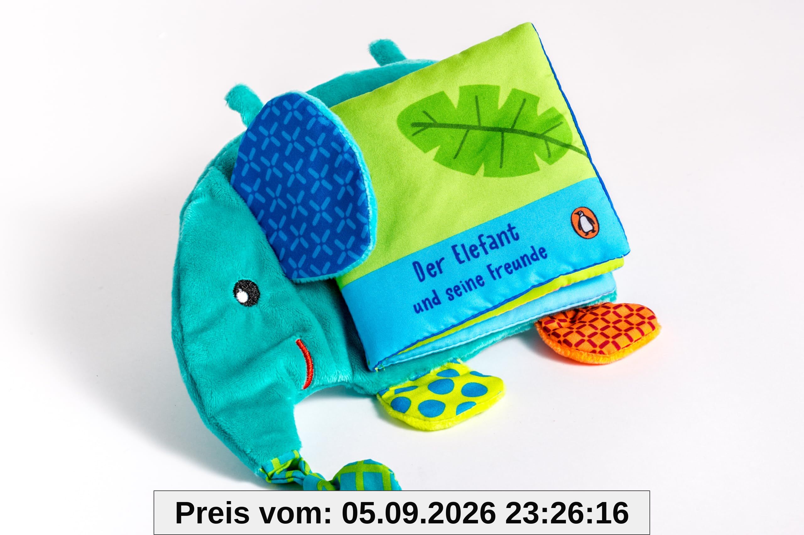 Mein Kuschel-Knisterbuch – Der Elefant und seine Freunde -: Interaktives Stoffbuch ab 6 Monaten