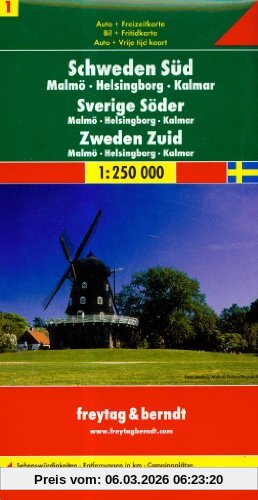 Freytag-Berndt und Artaria Kg Freytag Berndt Autokarten, Blatt 1, Schweden Süd - Malmö - Helsingborg - Kalmar - Maßstab 1, 250 000