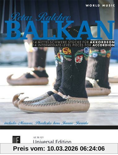 unbekannt Balkan Accordion, 14 Mittelschwere Stücke Für Akkordeon. Für Akkordeon (World Music)