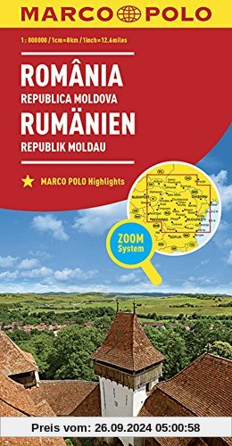 MARCO POLO Länderkarte Rumänien, Republik Moldau 1:800 000 (MARCO POLO Länderkarten)