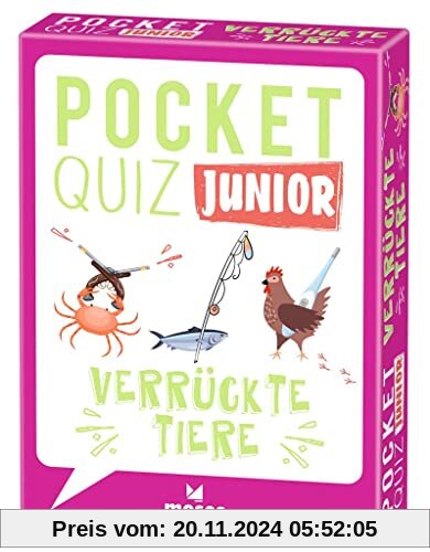 moses. Pocket Quiz Junior - Verrückte Tiere, Das Kinderquiz mit 100 Fragen und Fakten rund um erstaunliche Tiere mit bes