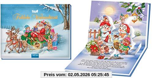 Mini Pop-Up Buch Fröhliche Weihnachtszeit: Wattierter Einband (Weihnachten)