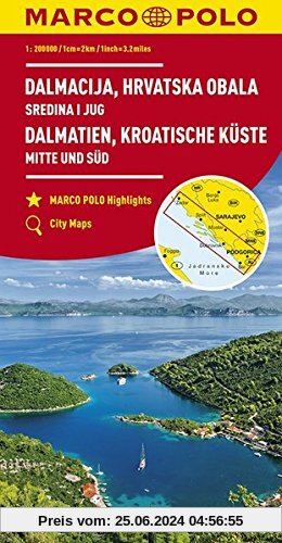 MARCO POLO Karte HR Dalmatien, Kroatische Küste 1: 200 000: Mitte und Süd (MARCO POLO Karten 1:200.000)