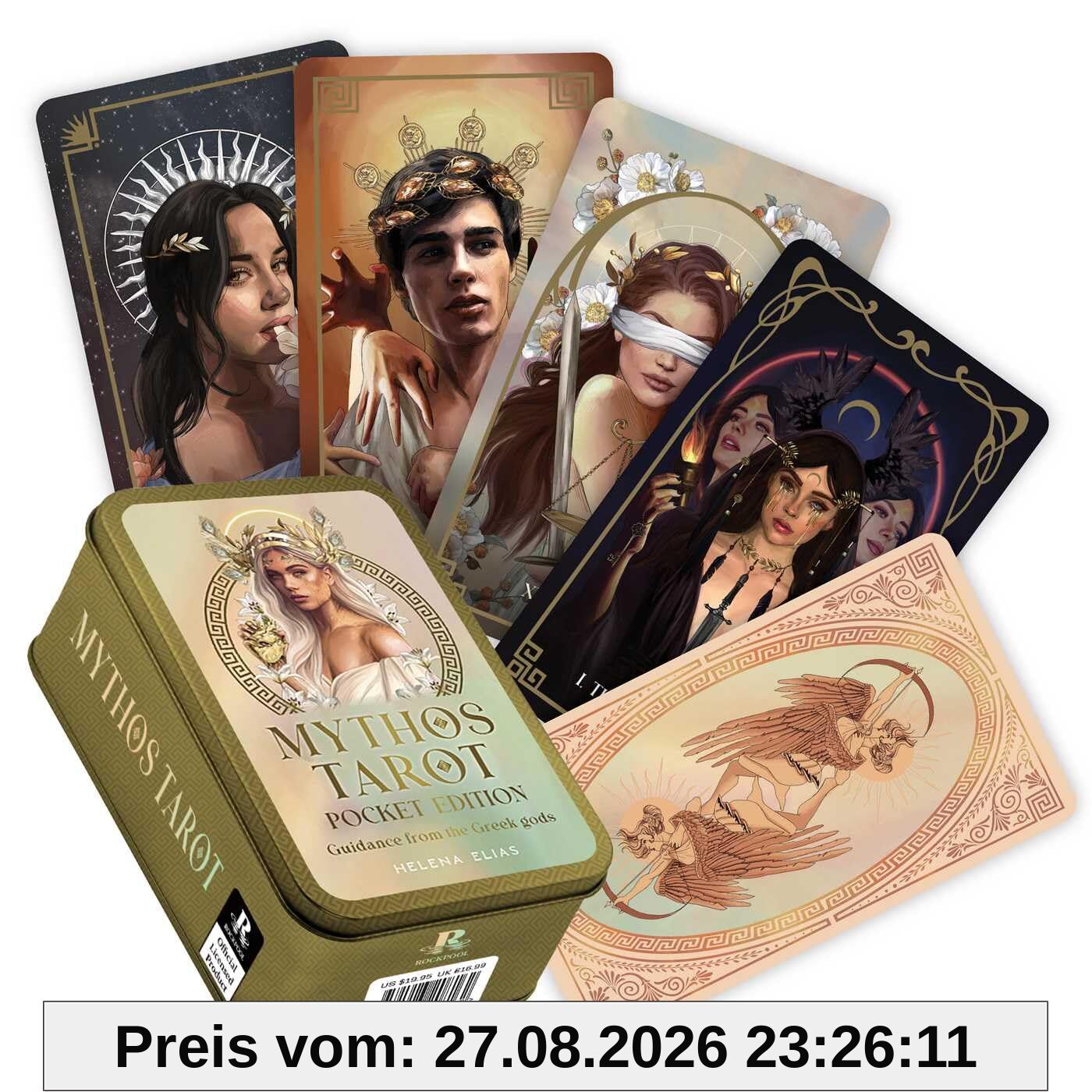 Helena Elias Mythos Tarot Pocket Tin Edition, Guidance From The Greek Gods (Rockpool Tarot)