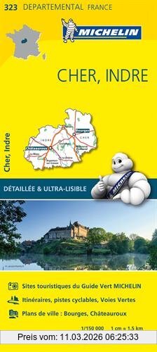 Collectif Michelin Cher / Indre 11323 Carte ' Local ' ( France ) Michelin Kaart
