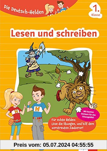 Klett Die Deutsch-Helden Lesen und schreiben 1. Klasse, Grundschule (mit Stickern)