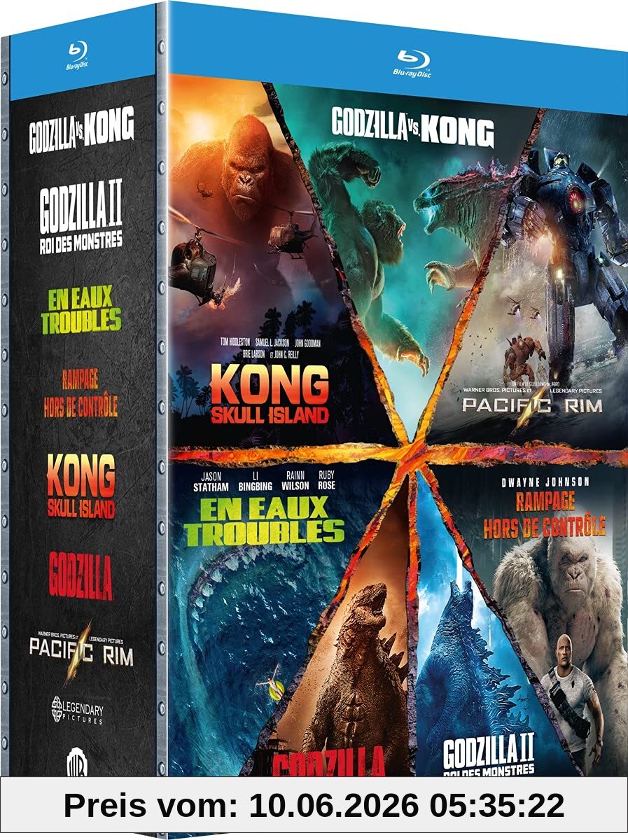 Roi des Monstres Skull Island + Godzilla vs Kong + Rampage-Hors de contrôle + en eaux Troubles + Pacific Rim [Blu-Ray]
