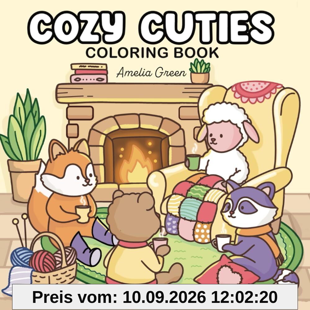 Cozy Cuties: Coloring Book for Adults and Teens Featuring Adorable Animal Characters, Relaxing Hygge Moments and Comfy Scenes