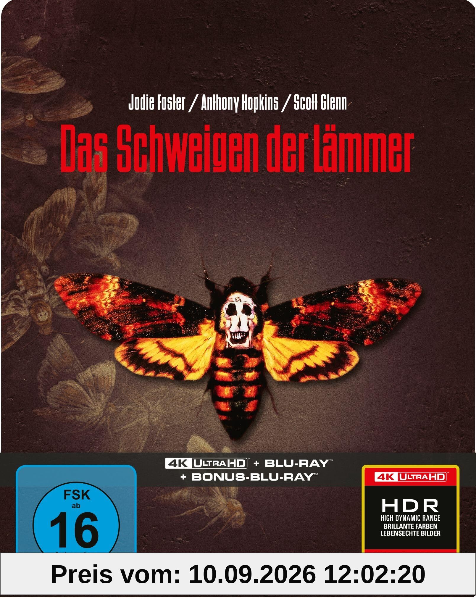 Das Schweigen der Lämmer - Limitiertes SteelBook (4K Ultra HD+Blu-ray+Bonus-Blu-ray)