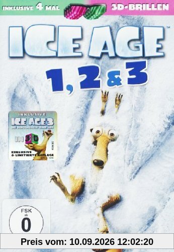 Ice Age 1-3 DVD (3 DVDs) (+ anaglyphe 3D DVD) (+ 4 3D-Brillen)