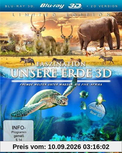 Faszination Unsere Erde 3D (Faszination Afrika / Faszination Korallenriff / Südafrika) (3 Blu-rays) [3D Blu-ray]
