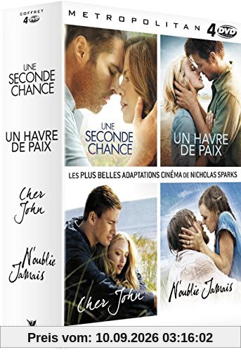Coffret nicholas sparks : cher john ; n'oublié jamais ; un havre de paix ; une seconde chance [FR Import]