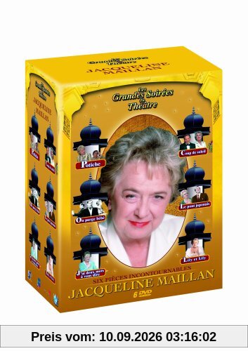 Coffret Jacqueline Maillan 6 titres : J'ai deux mots à vous dire; Lily et Lily; Potiche; Le pont japonais; On purge bébé; Coup de soleil